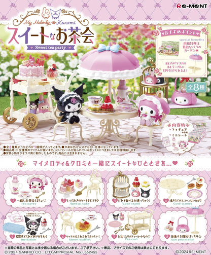 Re-Ment Sanrio My Melody and Kuromi Sweet Tea Party PVC Set H115mm 1 Box