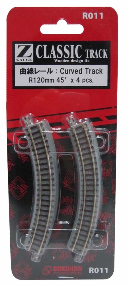 Rokuhan Z Gauge R011 45° Curved Rail R120Mm for Rokuhan Train Set- Japan Figure Store - #1 Bring To You The Best Japanese Goods