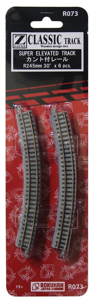 Rokuhan Z Gauge R073 Canted Rail R245-30 Degree Set 6 Pieces- Japan Figure Store - #1 Bring To You The Best Japanese Goods