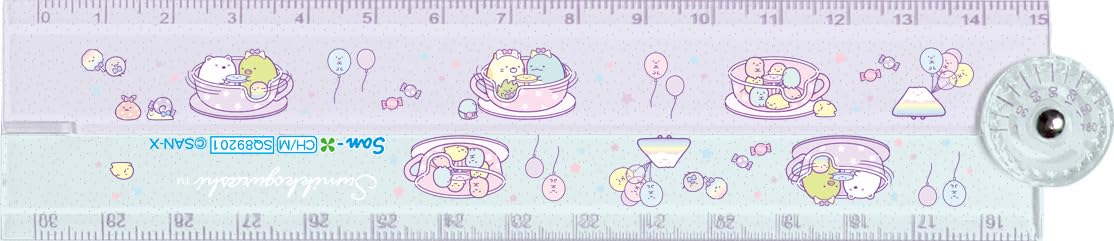 San-X Ch/M Folding Ruler Silver/Green - Portable 30cm Measurement Tool- Japan Figure Store - #1 Bring To You The Best Japanese Goods
