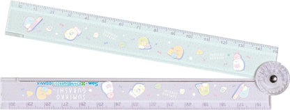San-X Ch/M Folding Ruler Silver/Green - Portable 30cm Measurement Tool- Japan Figure Store - #1 Bring To You The Best Japanese Goods