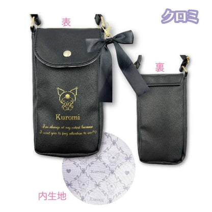 San-X Kuromi Shoulder Pochette Girly Smartphone Pouch H19 x W10 x D3Cm- Japan Figure Store - #1 Bring To You The Best Japanese Goods
