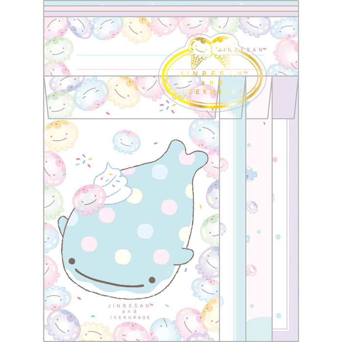 San-X Jinbei-San And Ice Jellyfish Letter Set Size H19 x W14.2 x D1Cm- Japan Figure Store - #1 Bring To You The Best Japanese Goods