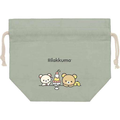 San-X Rilakkuma Lunch Drawstring Bag CA49001 Durable Cotton Tote- Japan Figure Store - #1 Bring To You The Best Japanese Goods