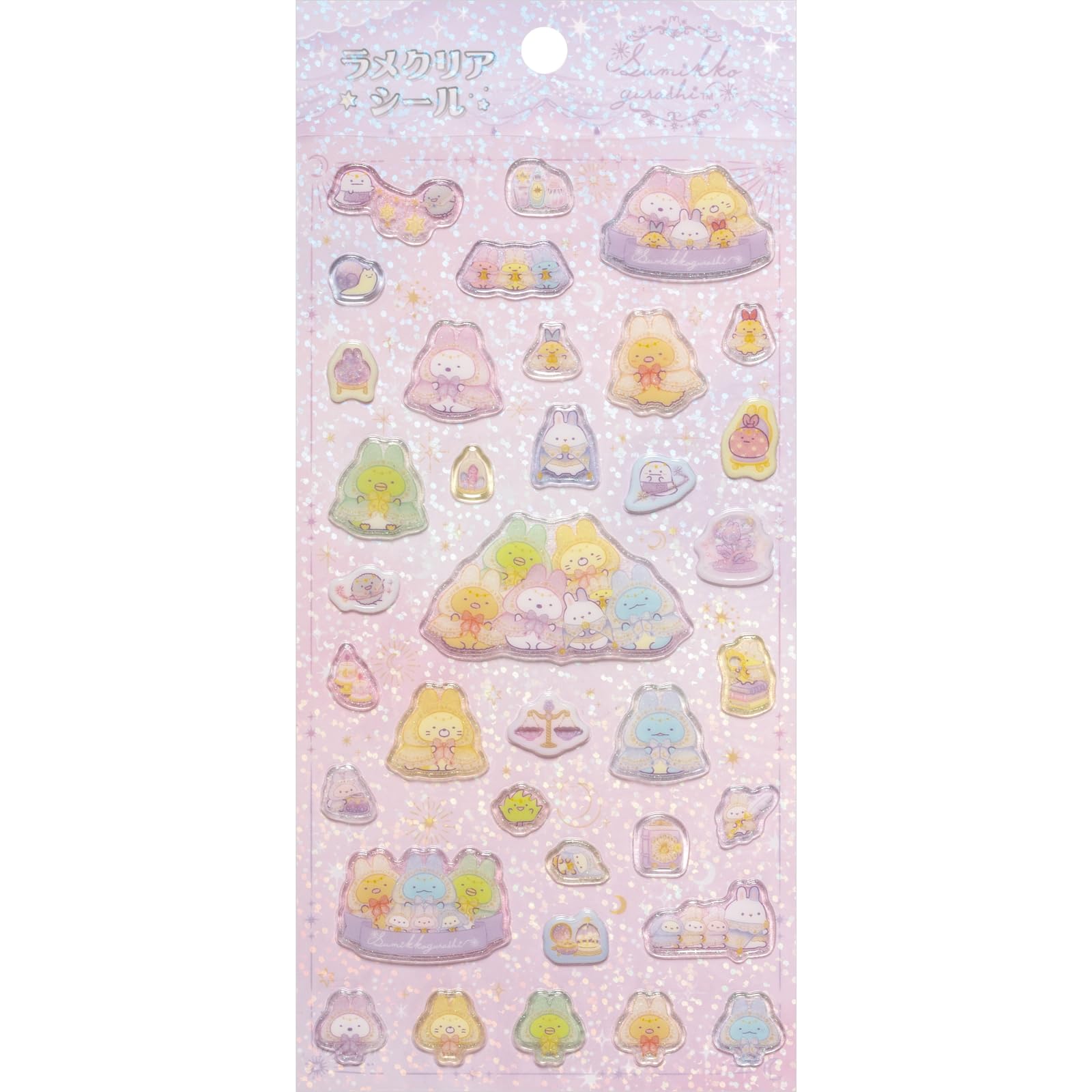 San-X Sumikko Gurashi Glitter Clear Sticker SE60804 - 17x9cm- Japan Figure Store - #1 Bring To You The Best Japanese Goods