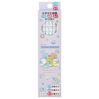 San-X Sumikko Gurashi Go Go School 2B 4B Red Pencil Set Dozen Ph13401- Japan Figure Store - #1 Bring To You The Best Japanese Goods