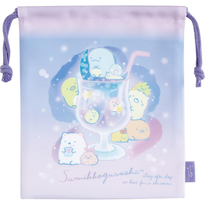 San-X Sumikko Gurashi Gusseted Drawstring Bag Ca51702 for Kids and Adults- Japan Figure Store - #1 Bring To You The Best Japanese Goods