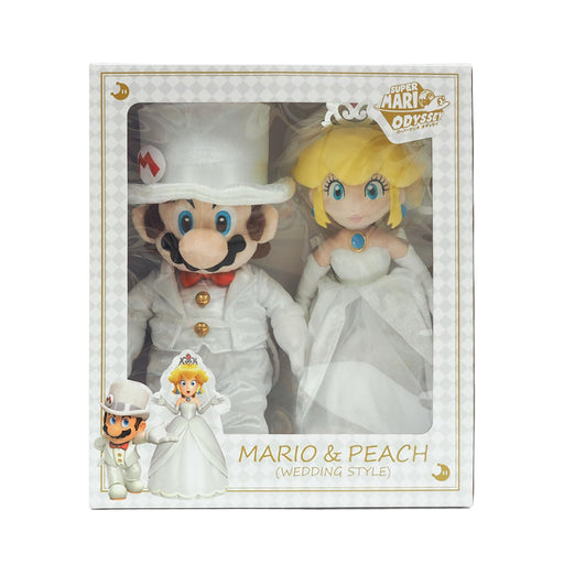 Sanei Boeki Super Mario Odyssey Mario & Peach Wedding Set Plush Toy 34.5x18x40cm- Japan Figure Store - #1 Bring To You The Best Japanese Goods