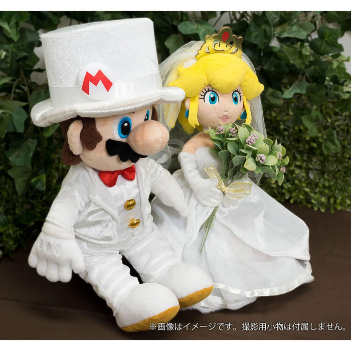Sanei Boeki Super Mario Odyssey Mario & Peach Wedding Set Plush Toy 34.5x18x40cm- Japan Figure Store - #1 Bring To You The Best Japanese Goods