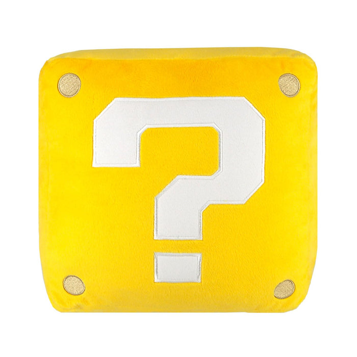 Sanei Boeki Super Mario Question Block Plush Toy Cushion 25x25x25cm- Japan Figure Store - #1 Bring To You The Best Japanese Goods