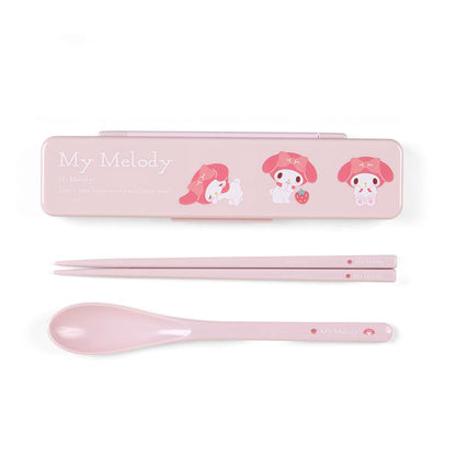 Sanrio My Melody Chopsticks and Spoon Set 1.8 x 18.8 cm - New Life Lunch Goods- Japan Figure Store - #1 Bring To You The Best Japanese Goods