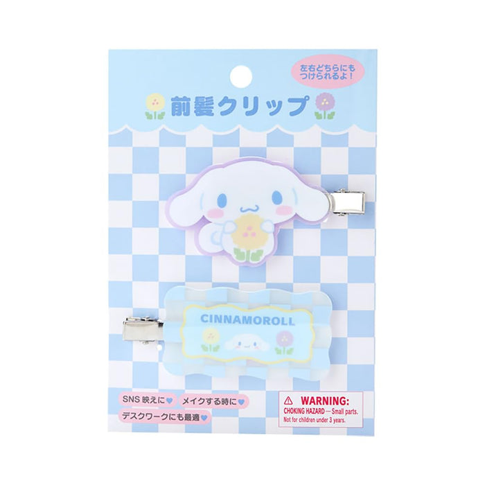 Sanrio Cinnamoroll Bangs Clip Pastel Checker 5.5x7.7x1cm Hair Accessory- Japan Figure Store - #1 Bring To You The Best Japanese Goods