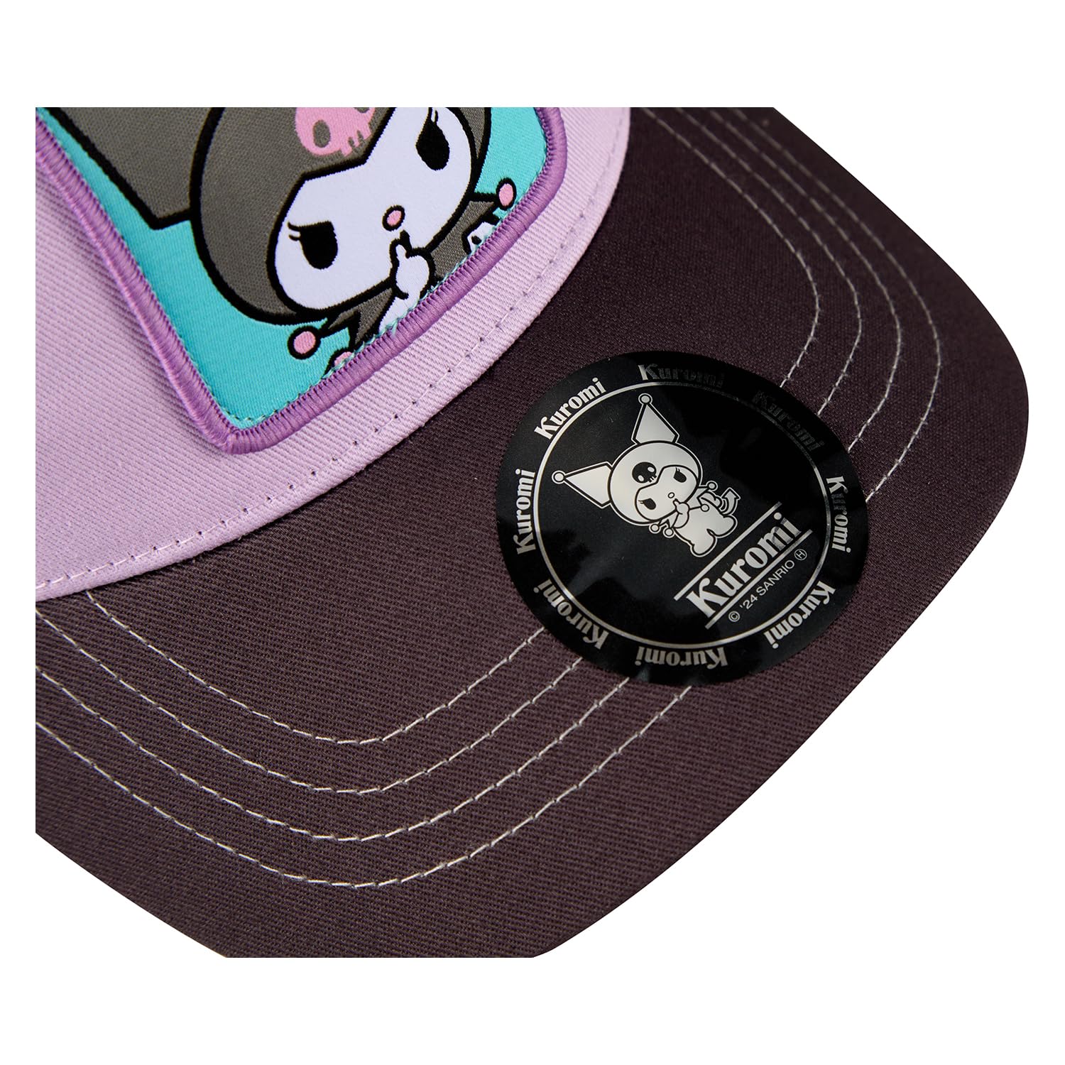 Sanrio Kuromi Cosmetic Case Light Purple and Charcoal Mesh Cap- Japan Figure Store - #1 Bring To You The Best Japanese Goods