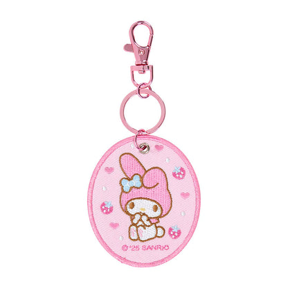Sanrio My Melody Embroidered Patch Keychain Polyester Steel 1st Edition