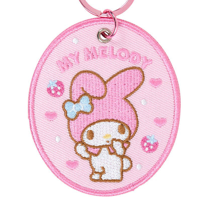 Sanrio My Melody Embroidered Patch Keychain Polyester Steel 1st Edition