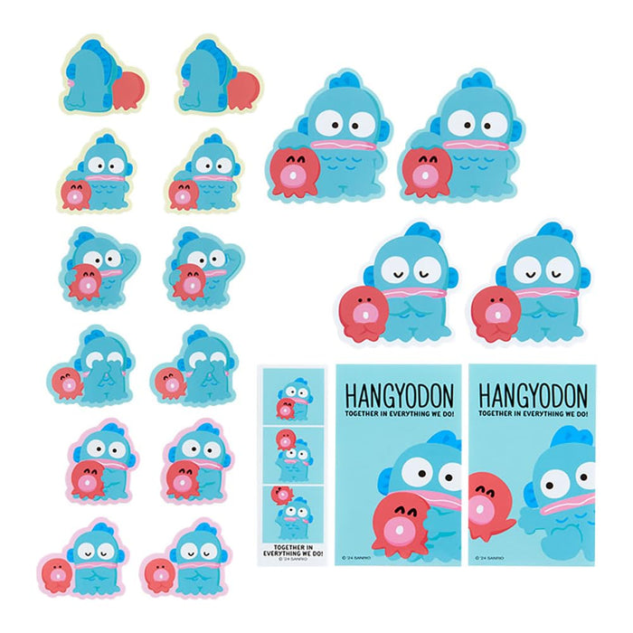 Sanrio Hangyodon Sticker Set Half Fish Character 14x11x0.5 cm Usual Couple Design- Japan Figure Store - #1 Bring To You The Best Japanese Goods
