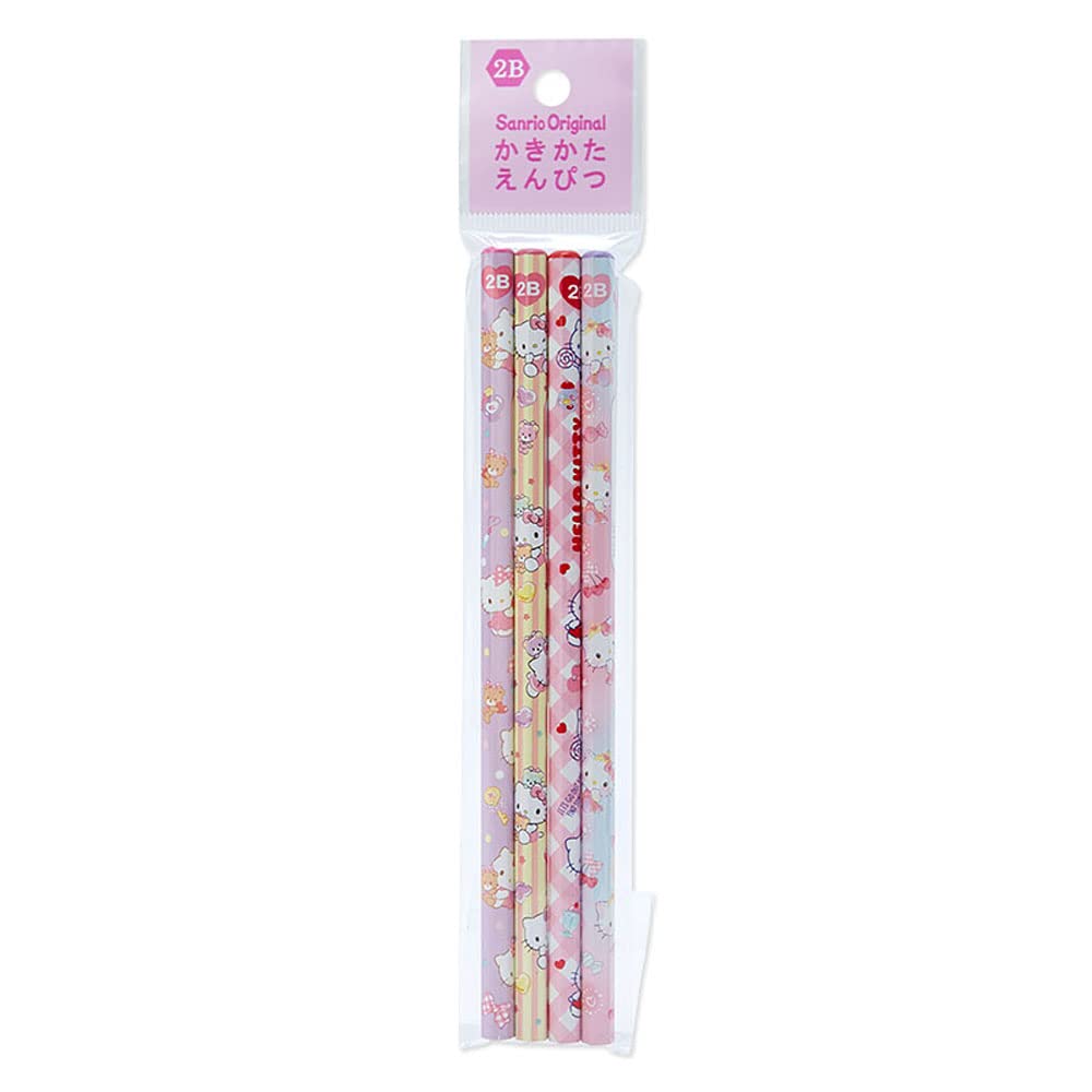Sanrio Hello Kitty 2B Pencil Set of 4 for School and Office Use- Japan Figure Store - #1 Bring To You The Best Japanese Goods
