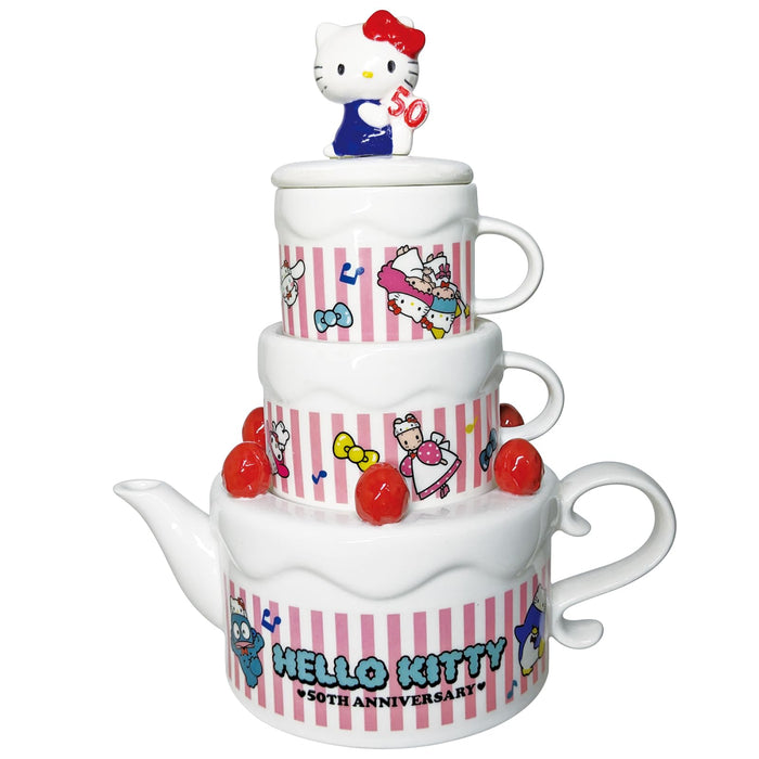 Sun Art Sanrio Hello Kitty 50th Anniversary Pair Tea Set for 2 People