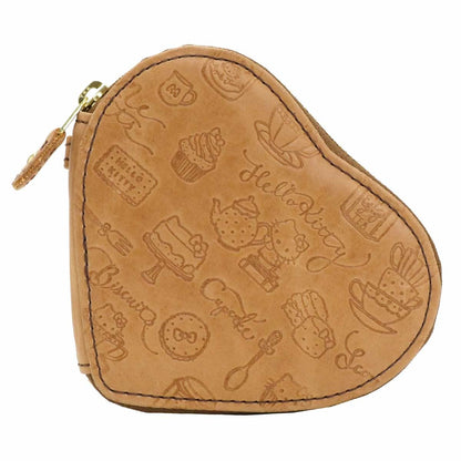Sanrio Hello Kitty Genuine Leather Coin Case Wallet Beige- Japan Figure Store - #1 Bring To You The Best Japanese Goods
