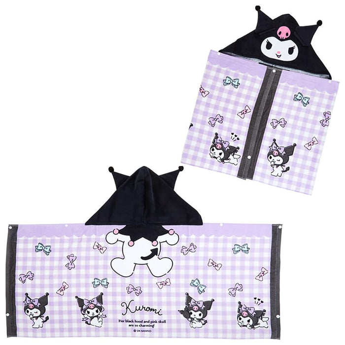 Sanrio Kuromi Hooded Towel 75x120cm - Cute Character Towel for Kids- Japan Figure Store - #1 Bring To You The Best Japanese Goods