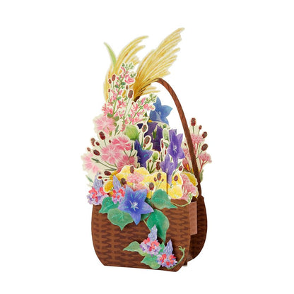 Sanrio Autumn Flower Basket Greeting Card Jau 10-4 844365- Japan Figure Store - #1 Bring To You The Best Japanese Goods