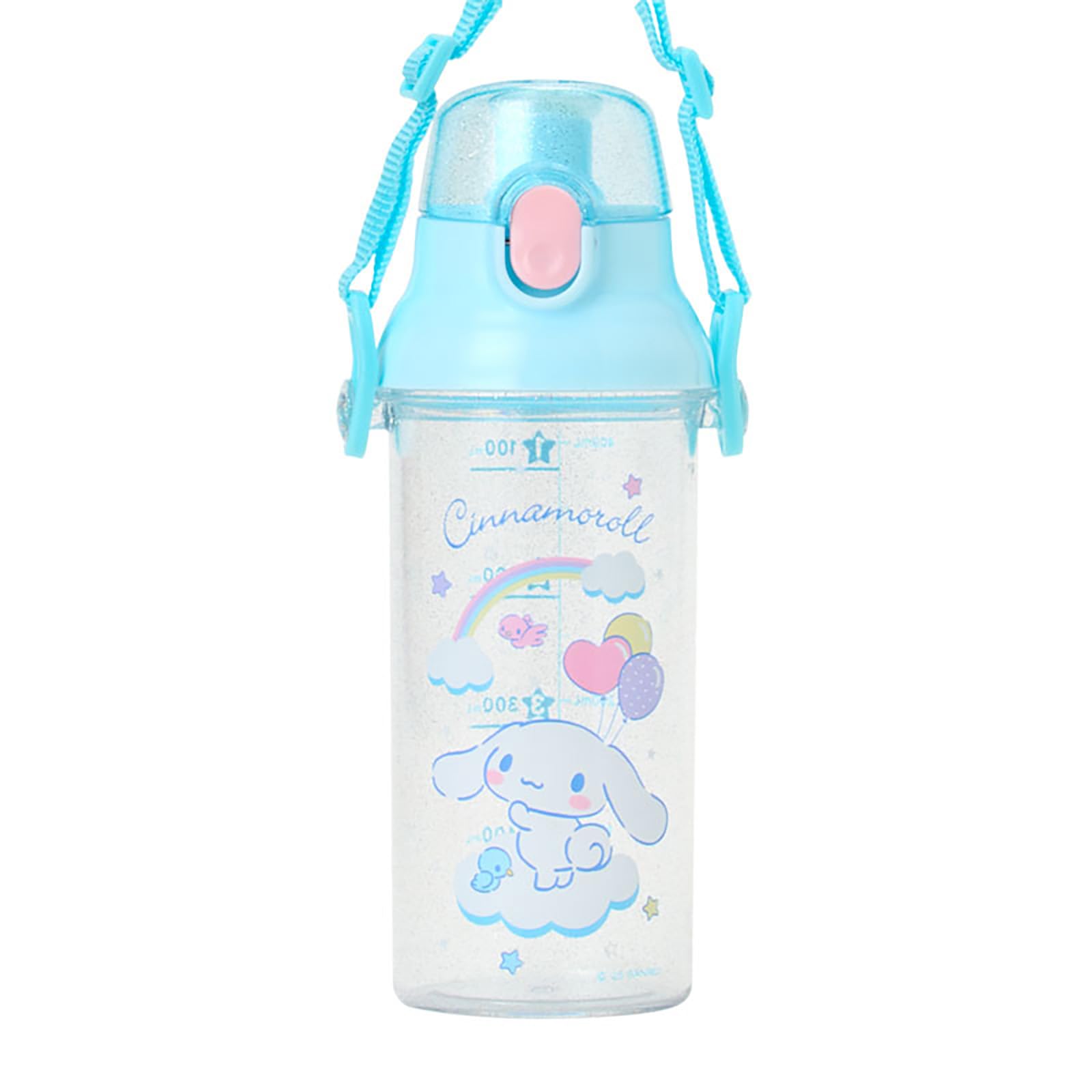 Sanrio Cinnamoroll One-Touch Clear Bottle Dishwasher Safe Includes Name Sticker