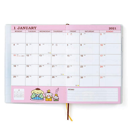 Sanrio Pompompurin 2021 B6 Diary Block Type Planner- Japan Figure Store - #1 Bring To You The Best Japanese Goods