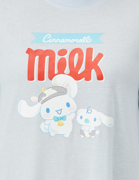 Sanrio Roomwear Dress Hangyodon Hello Kitty Cinnamoroll Blue M Women's Long Sleeve- Japan Figure Store - #1 Bring To You The Best Japanese Goods