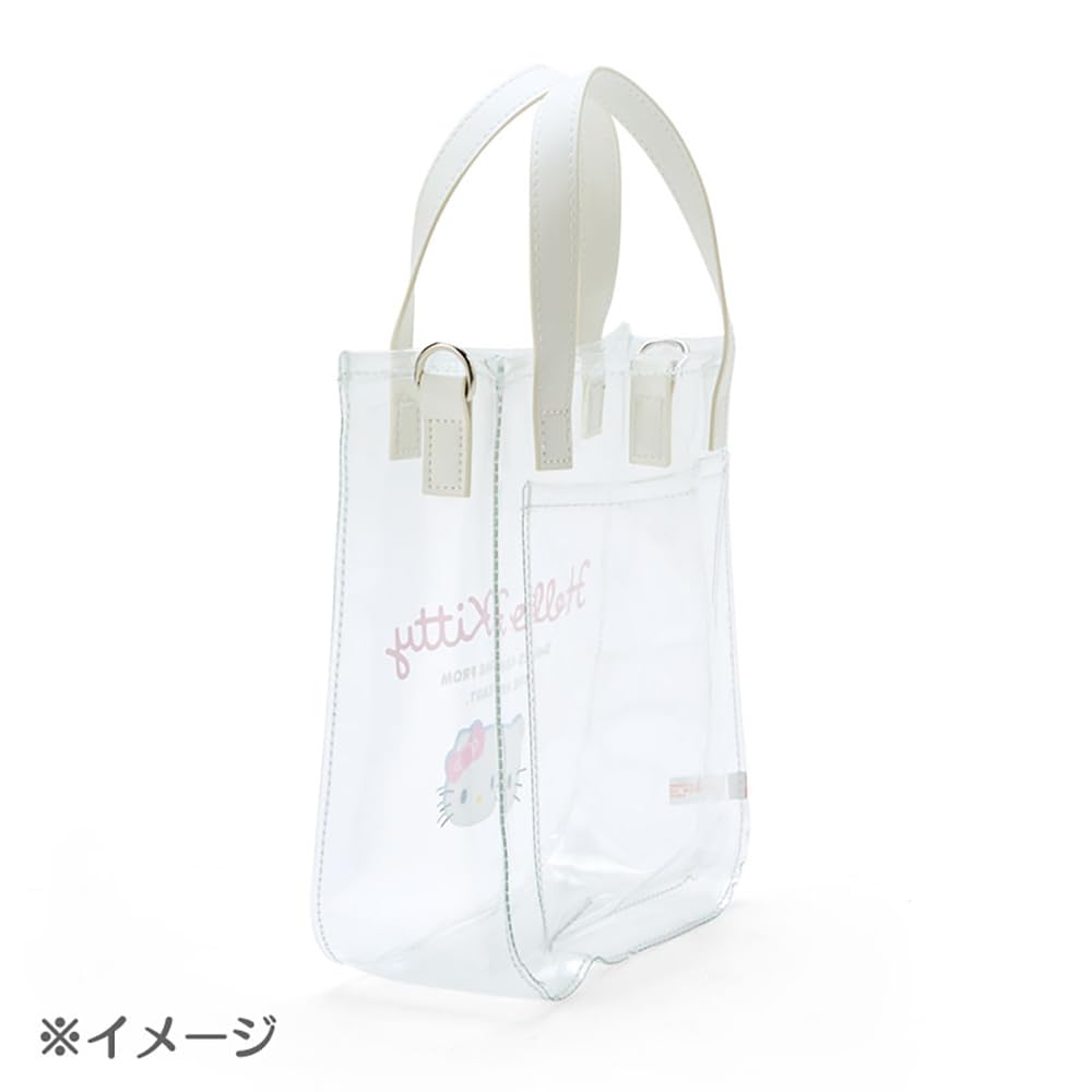 Sanrio Badtz-Maru Clear Tote Bag with Shoulder Strap 21x17x7.5cm- Japan Figure Store - #1 Bring To You The Best Japanese Goods