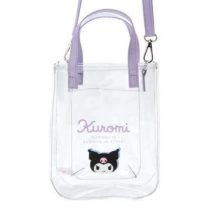 Sanrio Clear Tote Bag with Shoulder Strap 21x17x7.5 cm Kuromi Design- Japan Figure Store - #1 Bring To You The Best Japanese Goods
