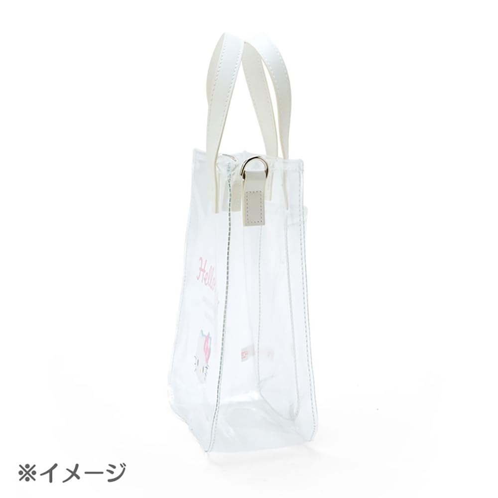 Sanrio Clear Tote Bag with Shoulder Strap 21x17x7.5 cm Kuromi Design- Japan Figure Store - #1 Bring To You The Best Japanese Goods