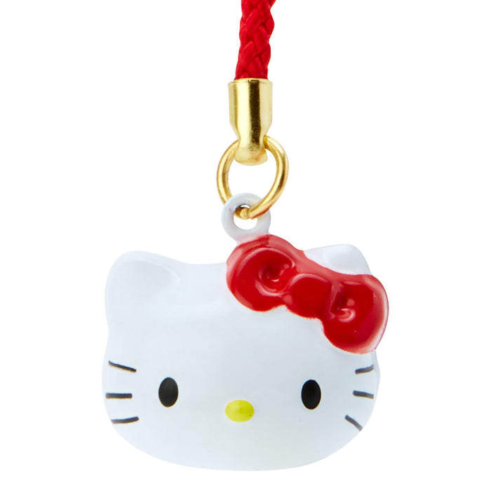 Sanrio Hello Kitty Face-Shaped Bell Strap String Brass Netsuke 341401- Japan Figure Store - #1 Bring To You The Best Japanese Goods