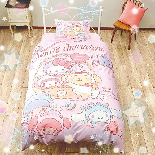 Sanrio Characters Single 3-Piece Duvet Cover Set with Pillowcase and Mattress Cover- Japan Figure Store - #1 Bring To You The Best Japanese Goods
