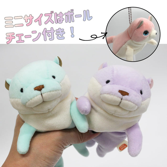 Shinada Global Mochi Series Mini Otter Plush Toy Lavender 7x5x14cm- Japan Figure Store - #1 Bring To You The Best Japanese Goods