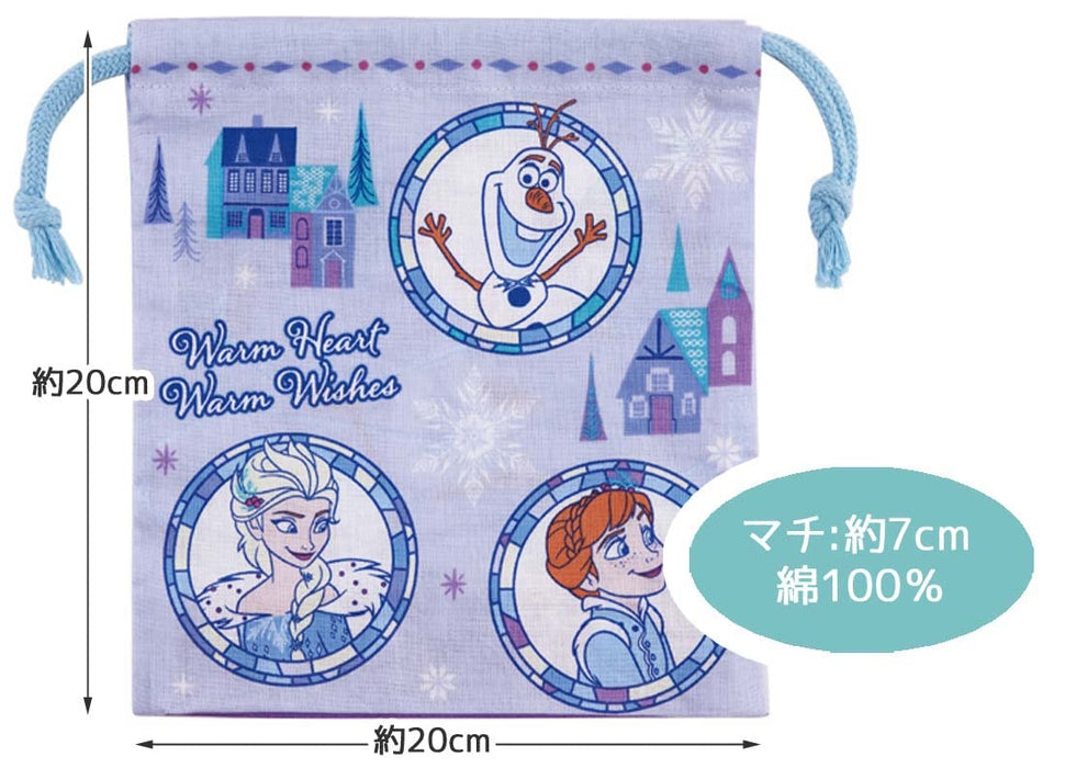 Skater Disney Frozen 2-Piece Gusseted Lunch Drawstring Bag Kb64Wn-A- Japan Figure Store - #1 Bring To You The Best Japanese Goods