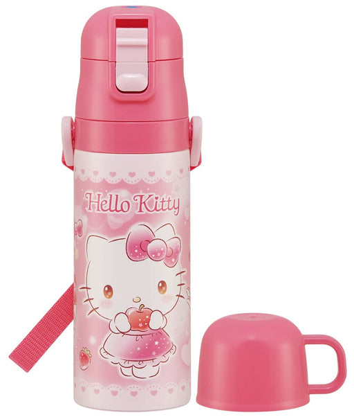 Skater Hello Kitty 430Ml 2-Way Stainless Steel Water Bottle and Cup for Girls- Japan Figure Store - #1 Bring To You The Best Japanese Goods