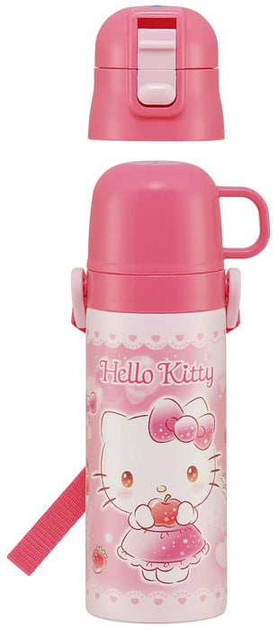 Skater Hello Kitty 430Ml 2-Way Stainless Steel Water Bottle and Cup for Girls- Japan Figure Store - #1 Bring To You The Best Japanese Goods