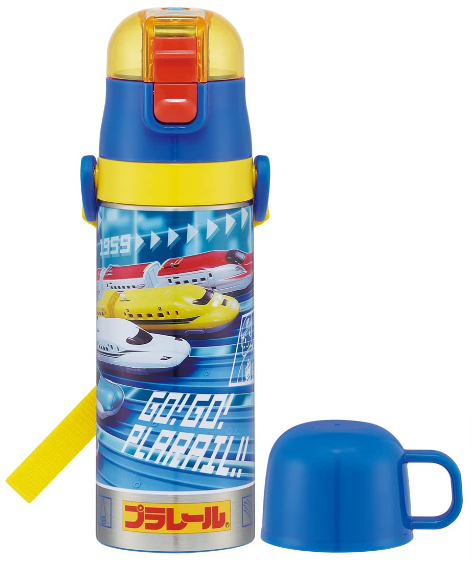 Skater Stainless Steel Water Bottle 430ml - 2-Way Kids Drinkware with Cup Boys' Plarail 22 Skdc4-A- Japan Figure Store - #1 Bring To You The Best Japanese Goods