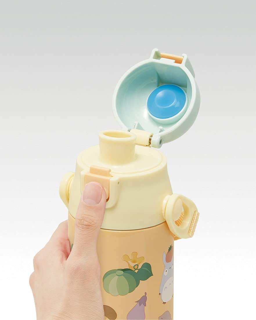 Skater Totoro Kids Water Bottle Stainless Steel 570ml with Cup Ghibli Vegetable Colors- Japan Figure Store - #1 Bring To You The Best Japanese Goods