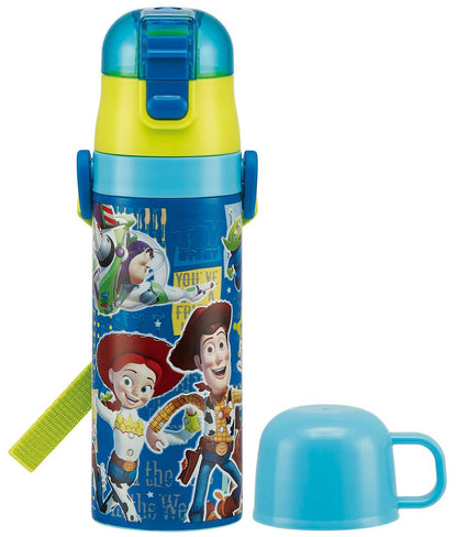 Skater Toy Story 19 Disney Kids 430ml 2-way Stainless Steel Water Bottle with Cup- Japan Figure Store - #1 Bring To You The Best Japanese Goods