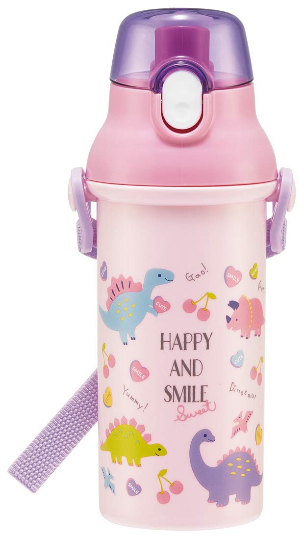 Skater 480ml Antibacterial Girls' Water Bottle 'Happy & Smile' Made in Japan- Japan Figure Store - #1 Bring To You The Best Japanese Goods