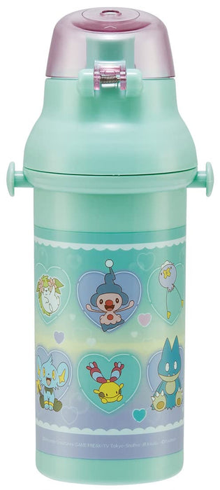 Skater Kids Ag+ Antibacterial 480ml Pokemon Heart Bubbles Water Bottle Girls Japan Made- Japan Figure Store - #1 Bring To You The Best Japanese Goods