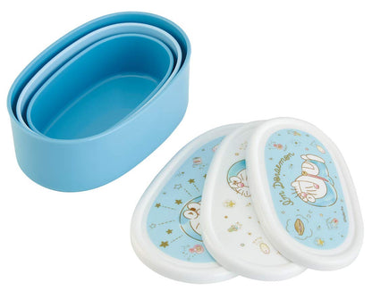 Skater Doraemon Antibacterial Storage Containers Pastel Set of 3 860ml Made in Japan- Japan Figure Store - #1 Bring To You The Best Japanese Goods