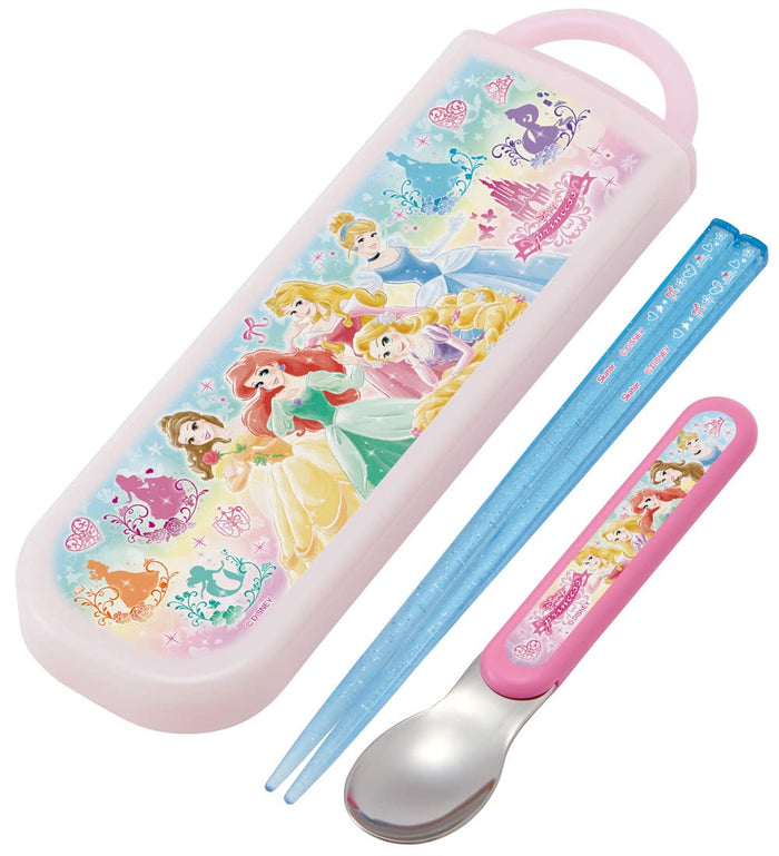 Skater Disney Princess 22 Antibacterial Chopsticks and Spoon Set Made in Japan
