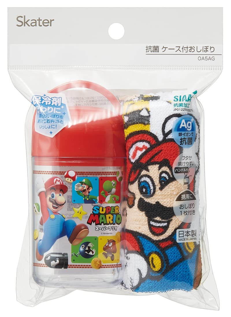 Skater Super Mario 23 Antibacterial Hand Towel Set 32 x 30.5 cm with Case Made in Japan- Japan Figure Store - #1 Bring To You The Best Japanese Goods