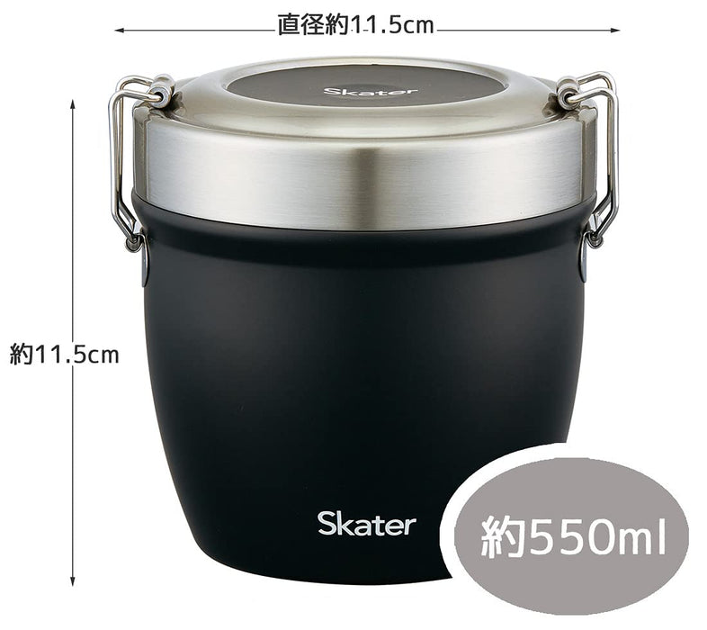 Skater 550Ml Black Stainless Steel Insulated Lunch Box in Rice Bowl Shape- Japan Figure Store - #1 Bring To You The Best Japanese Goods
