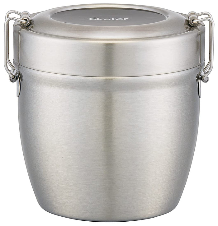 Skater 550ml Silver Stainless Steel Insulated Lunch Box Rice Bowl Shape Antibacterial - Stlbd6Ag-A- Japan Figure Store - #1 Bring To You The Best Japanese Goods