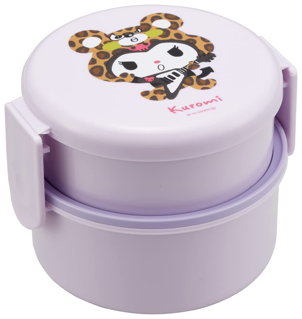 Skater Kuromi 2-Tier Round Lunch Box 500ml Antibacterial Made in Japan- Japan Figure Store - #1 Bring To You The Best Japanese Goods