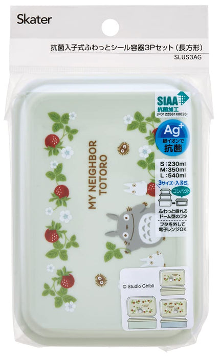 Skater My Neighbor Totoro Antibacterial Sealable Containers Set of 3 Raspberry- Japan Figure Store - #1 Bring To You The Best Japanese Goods