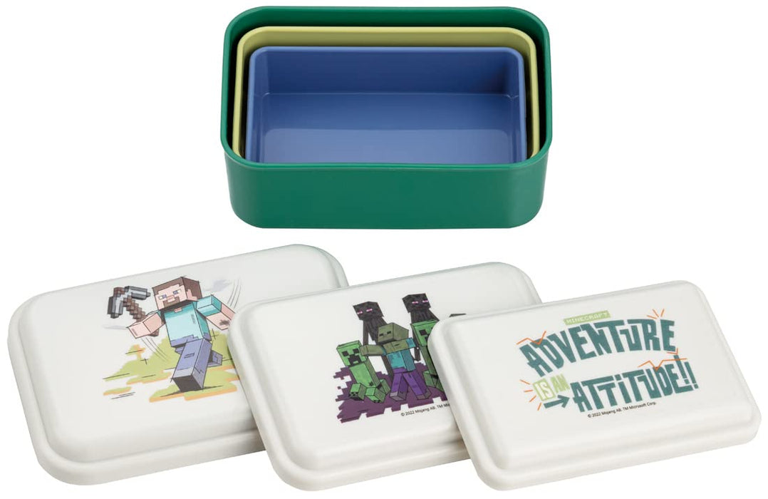 Skater Minecraft Explorer Set 3 Antibacterial Sealed Storage Containers Made in Japan- Japan Figure Store - #1 Bring To You The Best Japanese Goods